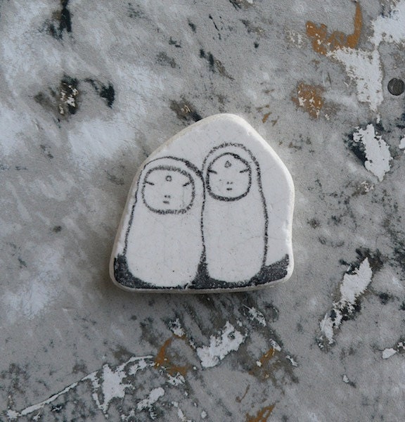White Beach Pottery - Two Jizo Bodhisattvas