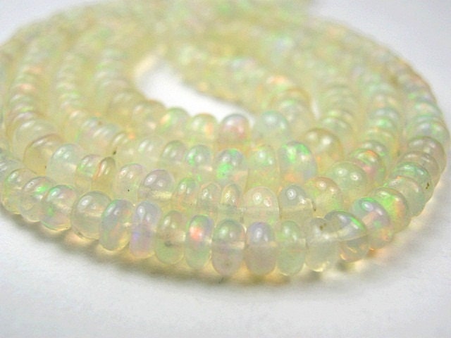 Ethiopian Fire Opal Gemstone.  Smooth Rondelles. Semi Precious Gemstone Rondelle. Your Choice. (13OPL)