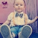 Boys Suspenders and bow tie set - Mustard yellow and grey