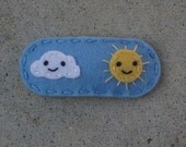 Best Friends Cloud and Sun Wool Felt Hair Clip