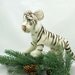 Needle Felted Animal White Tiger Wool Sculpture