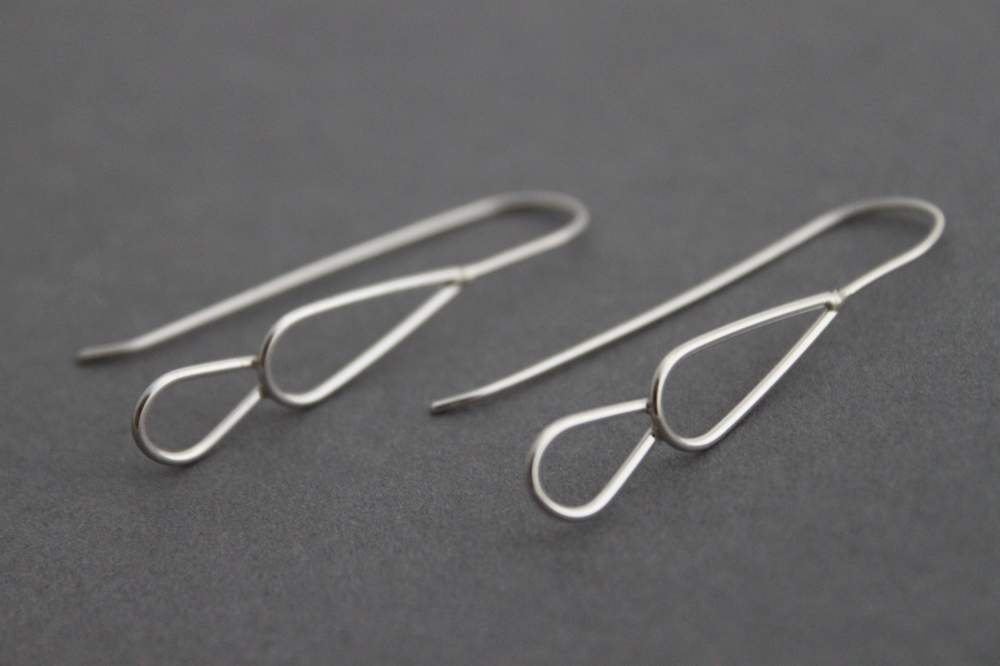 Sterling Double Teardrop Writer's Block Earrings