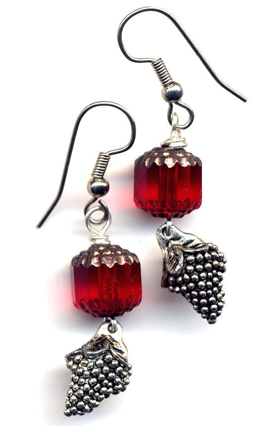 Red plus Grapes New Line Earrings SALE