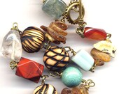OOAK Necklace, Chunky Natural Stones Necklace, Statement Necklace, Unique Burned Wood Necklace - Handmade Jewelry by AnnaArt72