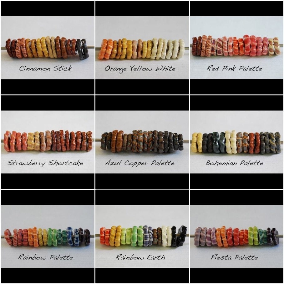 Handmade Ceramic Bead Sets 8 Pairs Made To Order You PIck The Color Palette
