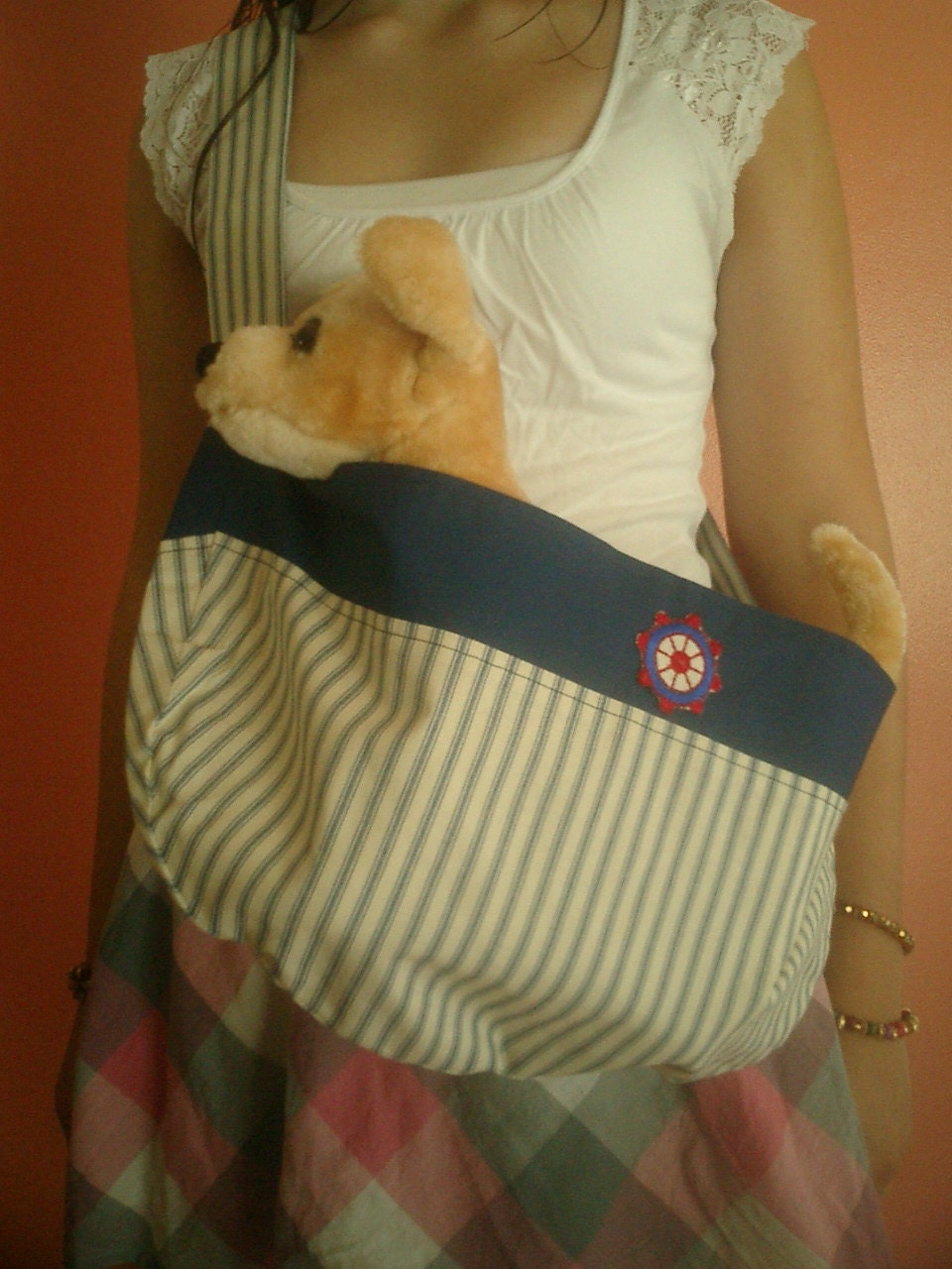 Dog Carrier Sling Bag - Dog Tote - Sea Breeze