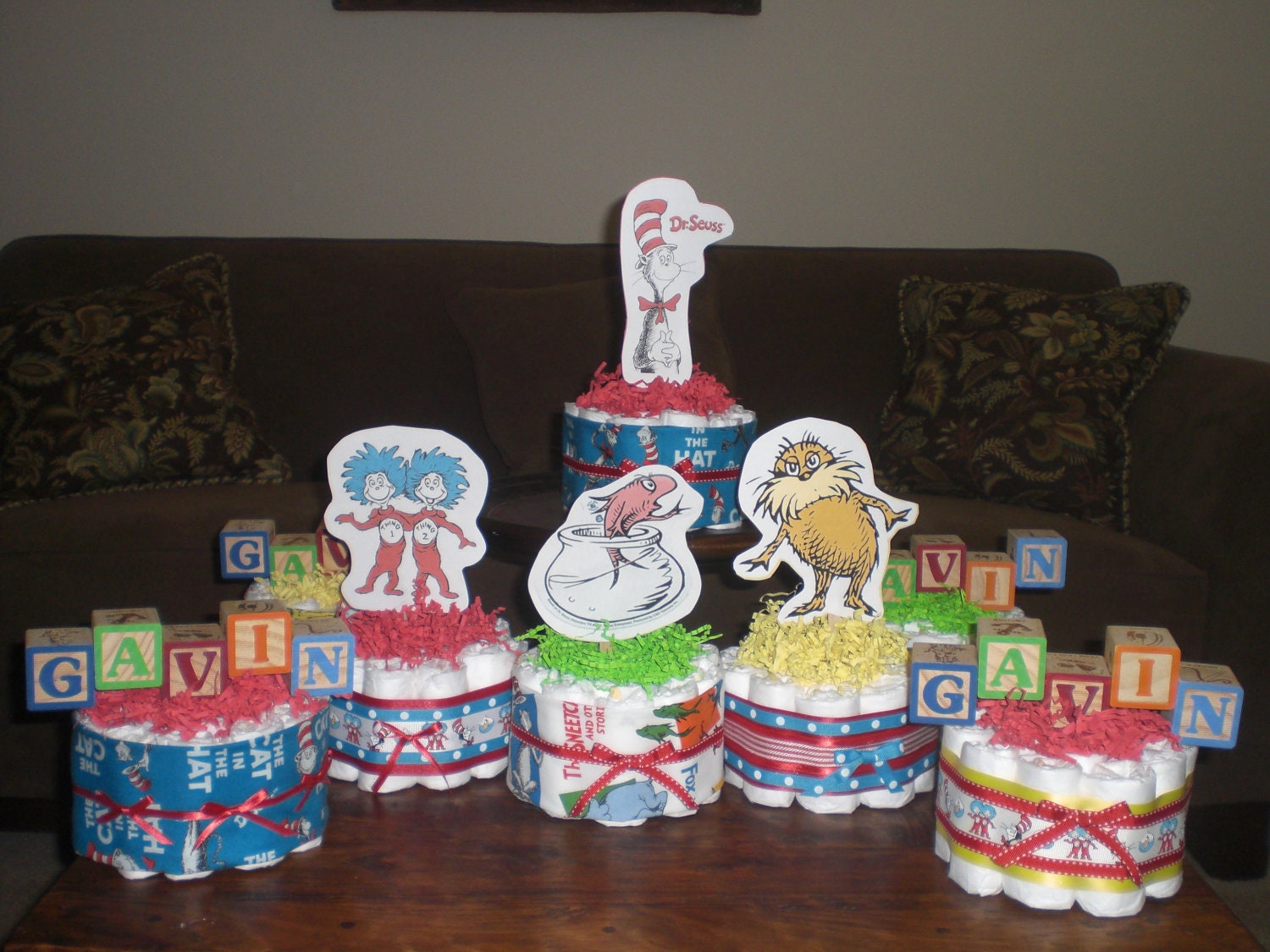 Dr Seuss Diaper Cakes Baby Shower Centerpieces other sizes available