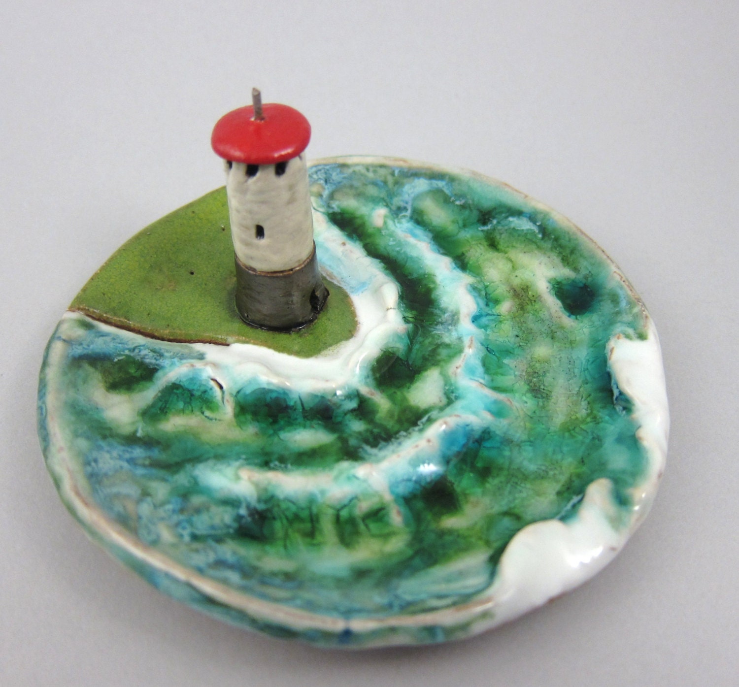 Green Shore...Keepsake Dish in Stoneware