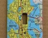 Seattle Washington and Surrounding Area Road Map Light Switch Plate Cover