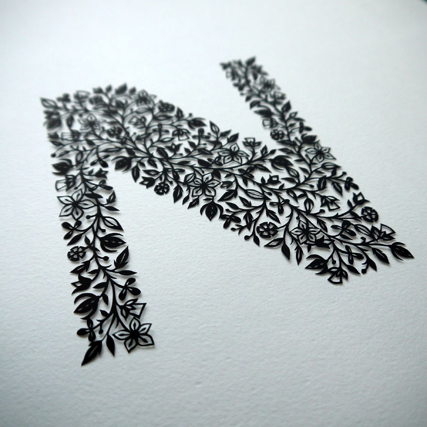 Papercut Initial - ORIGINAL PAPERCUT ARTWORK