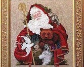 Santa of the Forest - Lavender & Lace Vintage Cross Stitch Pattern - NIP