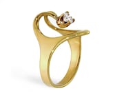 ISIS Solitaire Diamond Ring, 18k Gold Ring, Unique Engagement Ring, designer diamond rings  Arosha Italian fine jewelry