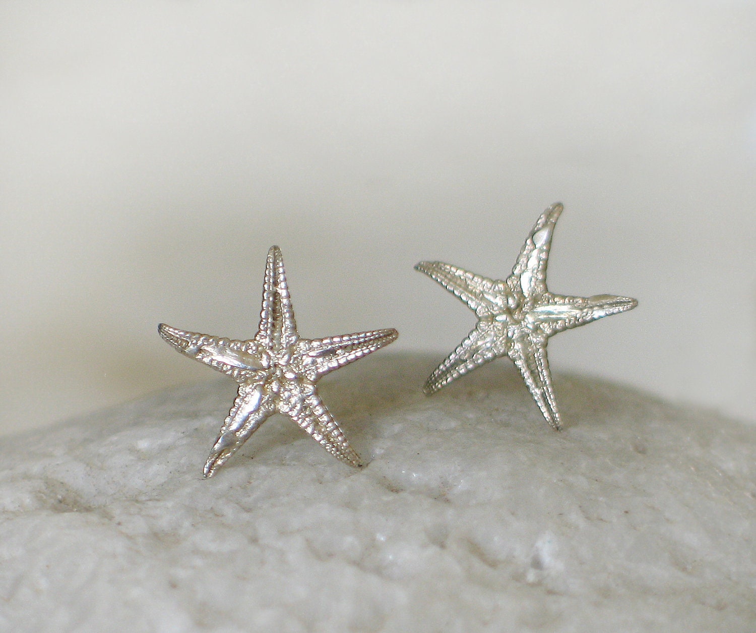 Starfish Sterling Silver Post Earrings-Tiny size