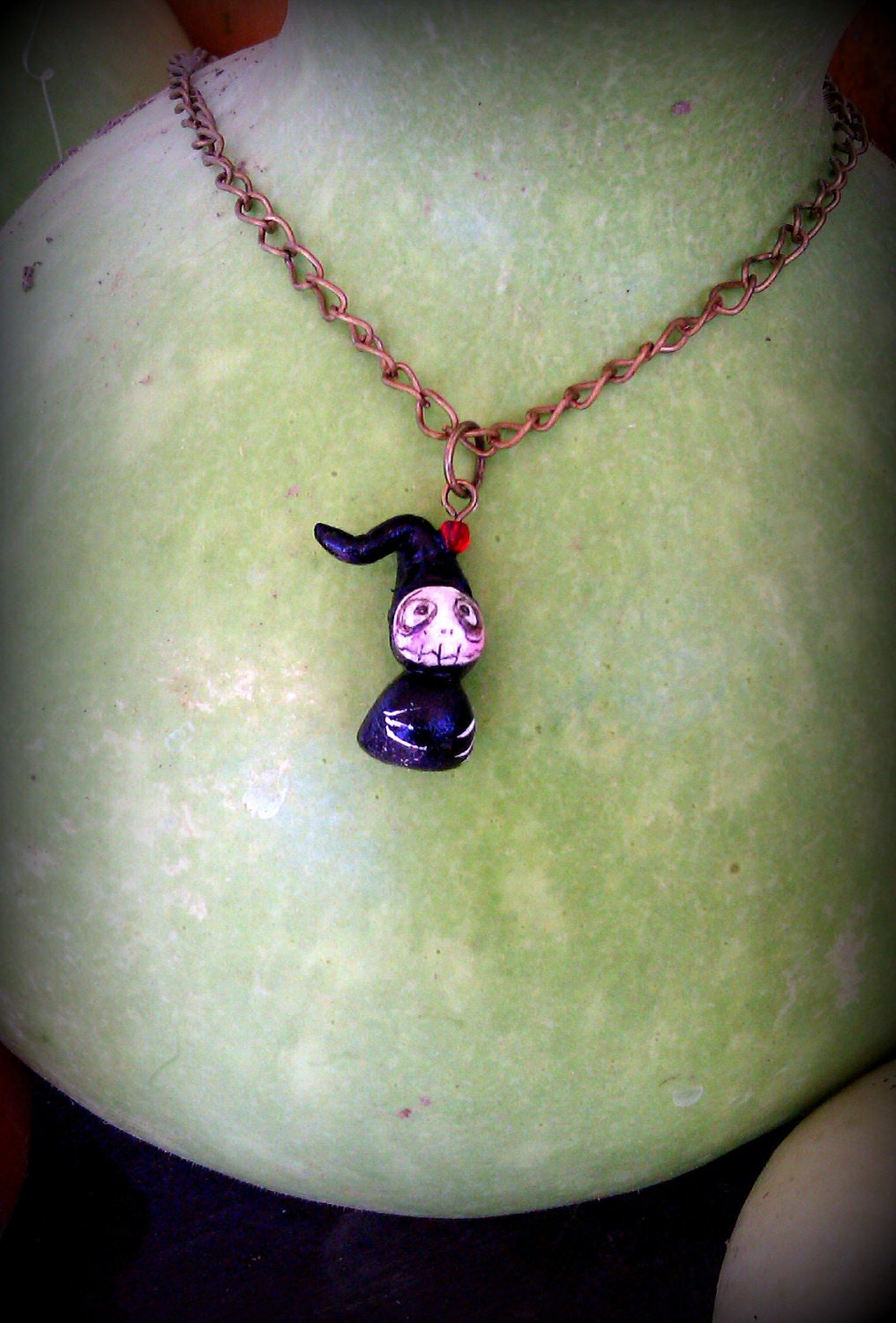 OOAK Grimmy Halloween Necklace tiny sculpt