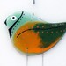 Fused Glass Bird Windchime, Suncatcher, multicolored .