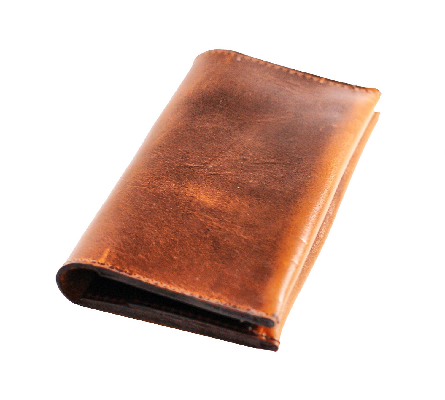 Aged Leather Iphone 5 Case and Wallet Pouch - Distressed Men's Wallet