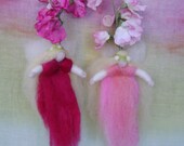 Wool Fairies  - Sweet pea flower Fairies  - Needle felted