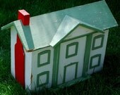 Early Primitive Antique Old Dollhouse Cupboard Cubby Holes HUGE Folk Art House