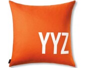 YYZ Airport Code Pillow Cover in Orange
