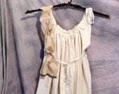 Womens Dress Goldilocks LAST ONE Gold Honey Teddy Bear Picnic Eco Cotton Homespun Sash Custom Made Tattered