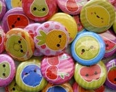 28 Kawaii Fruits Cuties - Pinback Buttons - Kawaii Buttons - Kawaii Pins - Kawaii Grab Bag Cute 1 inch