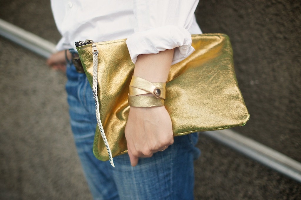 SALE   Oversized Leather Clutch 12 inch, everyday large clutch