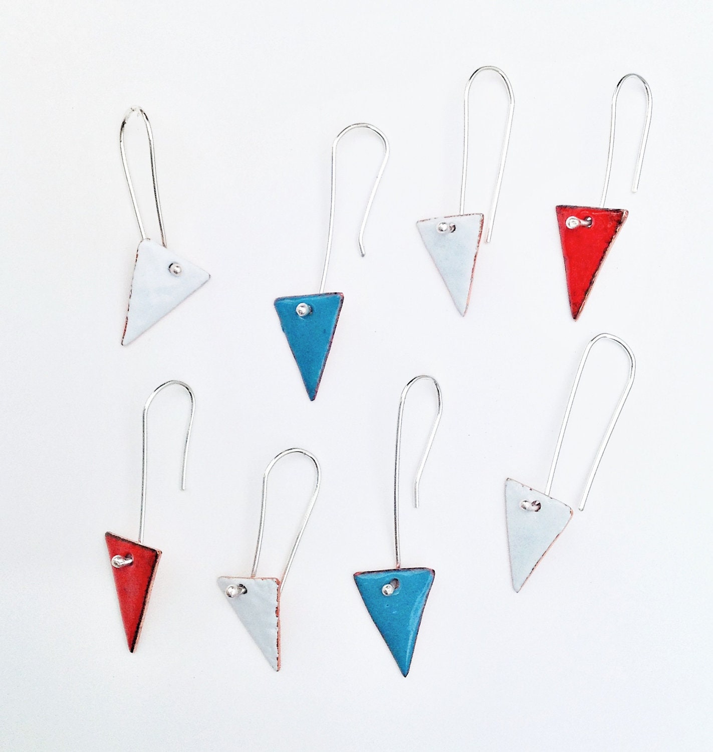 baby bunting handmade one of a kind enamel flag earrings silver earwires,australia retro unique