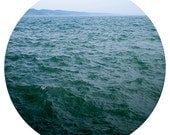 Beach photography beach photograph 12x12 nautical ocean landscape fine art round photo square print modern wall art light blue navy blue