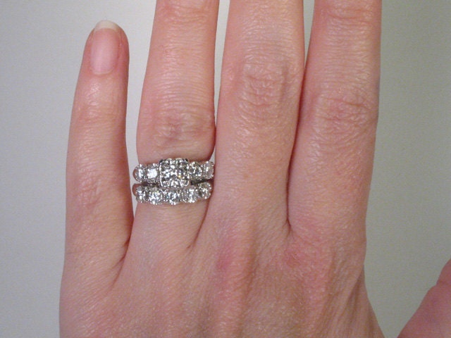 Vintage Diamond Wedding Ring Set - 1.51 Carats Total Weight