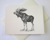 Moose Note Cards Stationery Set of 10 Cards