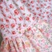Ruffle Crop Top Pink Calico Flowers Baby Doll Style