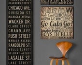 Text Quote City Sign  MADE to ORDER - Custom Vintage Style Bus Scroll CANVAS Wall Art -   14x42x1.5 inches