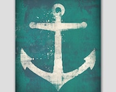 NAUTICAL ANCHOR Graphic Illustration  Gallery Wrapped Wall Art  Ready-To-Hang Stretched Canvas 16x20x1.5
