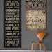 Text Quote City Sign MADE to ORDER - Custom Vintage Style Bus Scroll CANVAS Wall Art - 14x42x1.5 inches