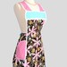 SALE 30% OFF Retro Full Kitchen Apron / Handmade Womens Apron Chocolate Strawberries Whipped Cream Sweet and Yummy