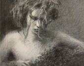 Black Tulle - Graphite Drawing - Fine Art Print 8" x 10"