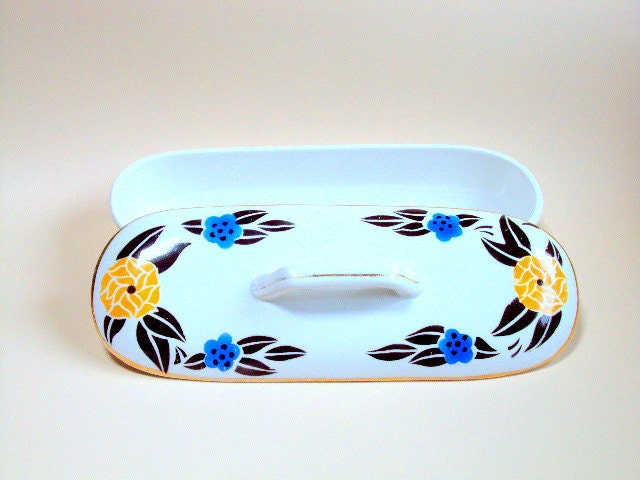 Vintage Royale Imperiale Vanity Dish, NIMY, Belgium, cr.1920, Lidded Floral    I take CREDIT CARDS