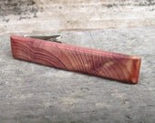 Handmade Cedar Wood Tie Bar Tie Clip - Reclaimed Cedar Wood Wooden Tie Bar for the Groom or 5-Year Anniversary Gift