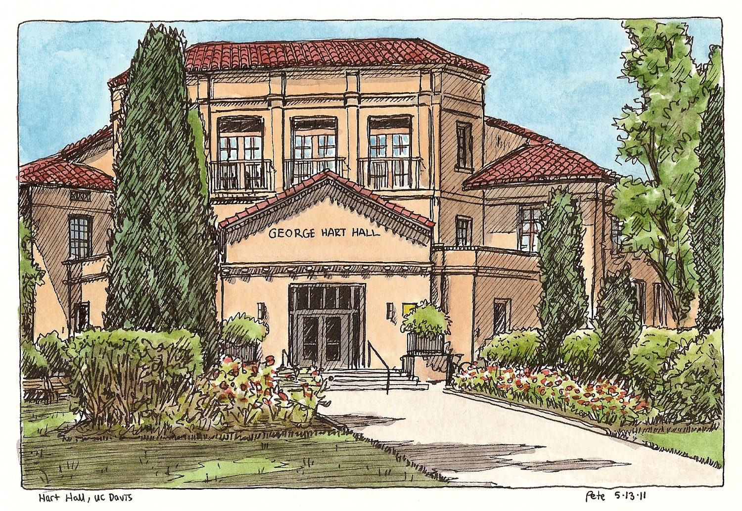 hart hall, uc davis (original drawing)
