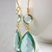 SALE 15 OFF Gold Aqua Blue Quartz Teardrop Earrings - Teal Blue - Something Blue, Summer Weddings