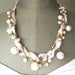 Pearl and Ribbon Bridal Vintage Wedding Bridesmaid Necklace Twisted Satin Pearls - Think Pink Necklace