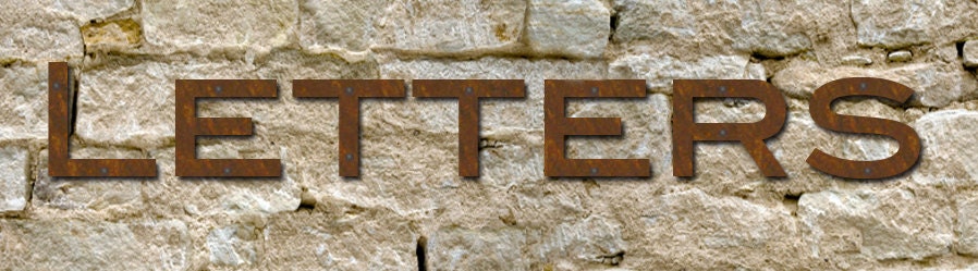 Set of 6 Rustic Letters / 3 Inch up to 8 Inch / Numbers / Wall Hanging / Address / Name / Metal / Business / Restaurant / Office