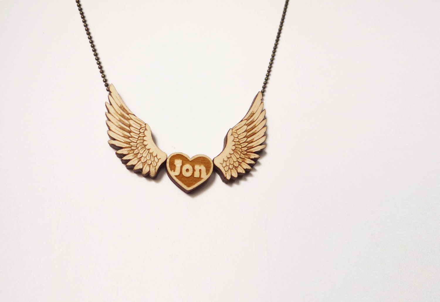 Monogram Wing Necklace (custom name/initial)