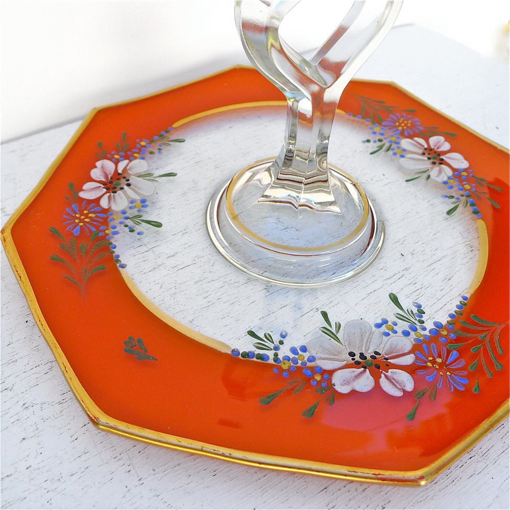 Vintage Antique Sandwich Dessert Tray Beautiful