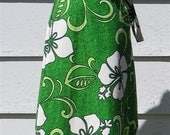 Vintage 1960's Green Hawaiian Bark Cloth Wrap Around Maxi Skirt by Pomare  sz Med
