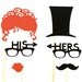 Funny His and His Photo Booth Props Set of 6 Silly Glasses Red Hair Top Hat Wedding Photo Props Photo Props Party Decorations Party Supplies