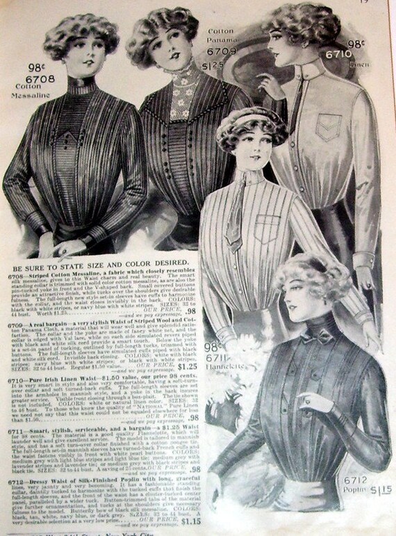 Shirt Waist or Blouse 1912 Ladies garments ad