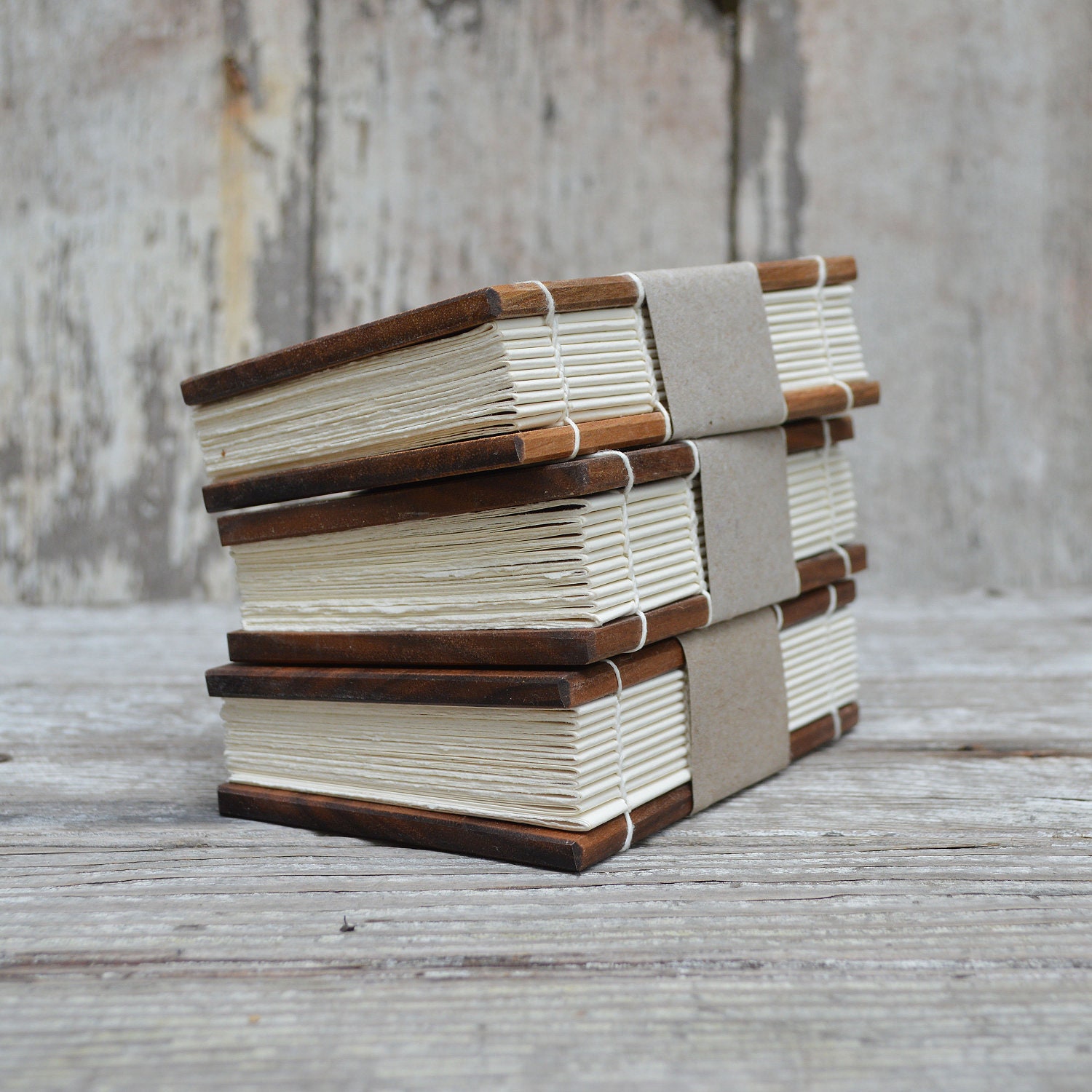 Reclaimed Walnut OR Oak Coptic Bound Journal
