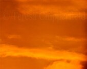 Fine Art Digital Photography - A beautiful Late Summer Oregon Southern Sky Sunset - 8 x 10 Digital Photo Print, Orange, Red, Glowing