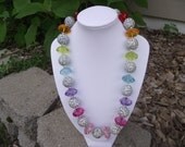Rhinestone and Rainbow Chunky Necklace, Bubblegum Necklace, Gumball Necklace, Women, Teen, Girl, Toddler, Gift, Photo Prop